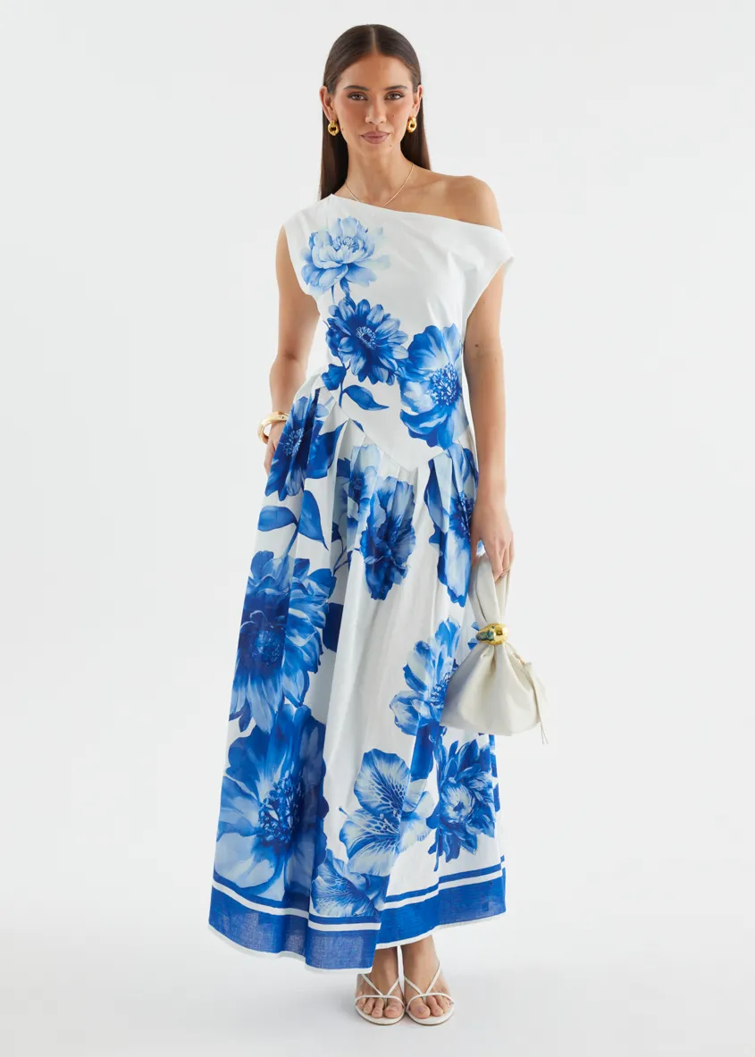 Deon Drop Shoulder Maxi Dress - Cobalt Dahlia sold by Gingham & Heels product image thumbnail 2