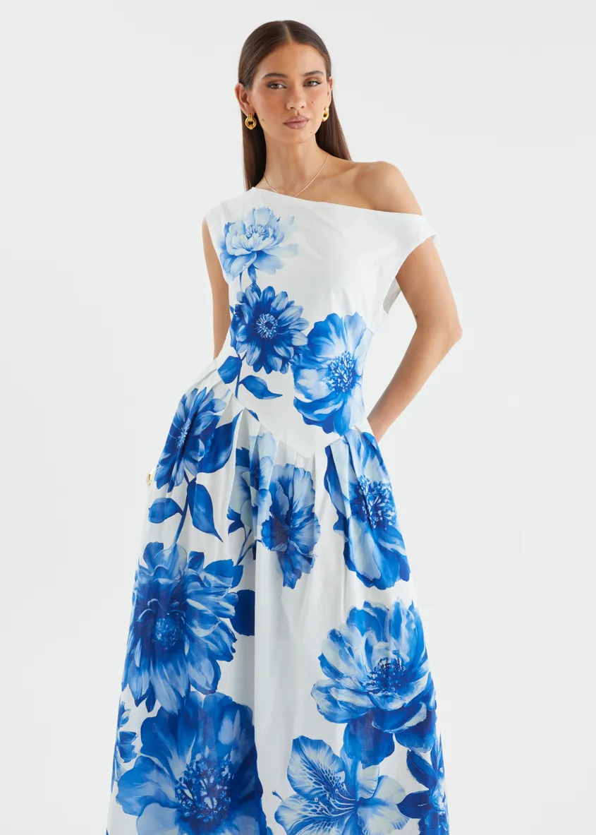 Deon Drop Shoulder Maxi Dress - Cobalt Dahlia sold by Gingham & Heels product image thumbnail 4