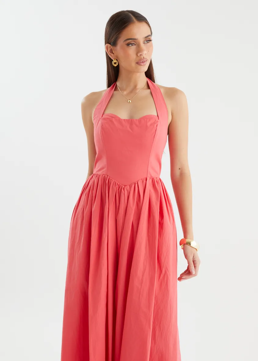 Karley Halter Midi Dress - Scarlet sold by Gingham & Heels product image thumbnail 3