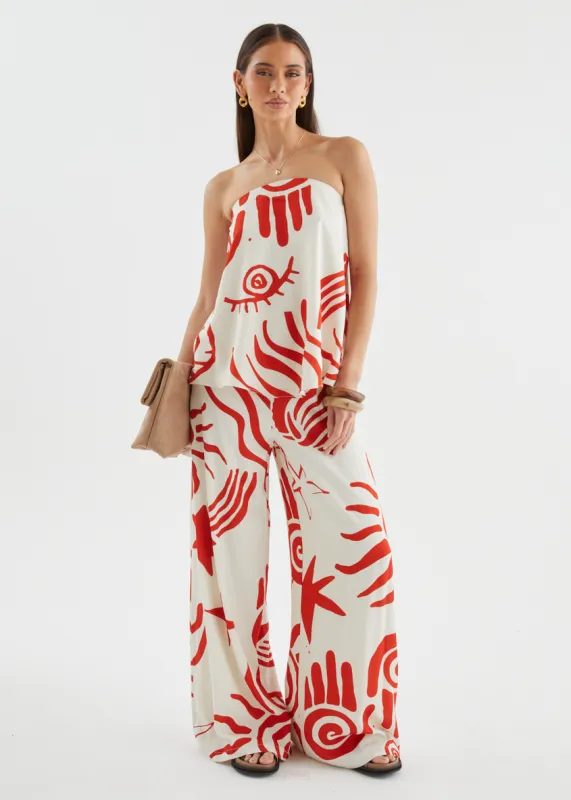 Sundial Set - Red Abstract sold by Gingham & Heels