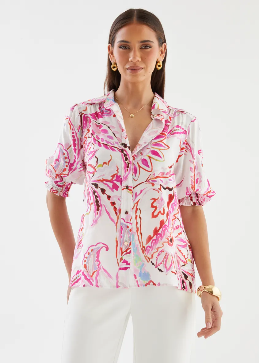 Dalton Blouse - Botanical Pink sold by Gingham & Heels product image thumbnail 4