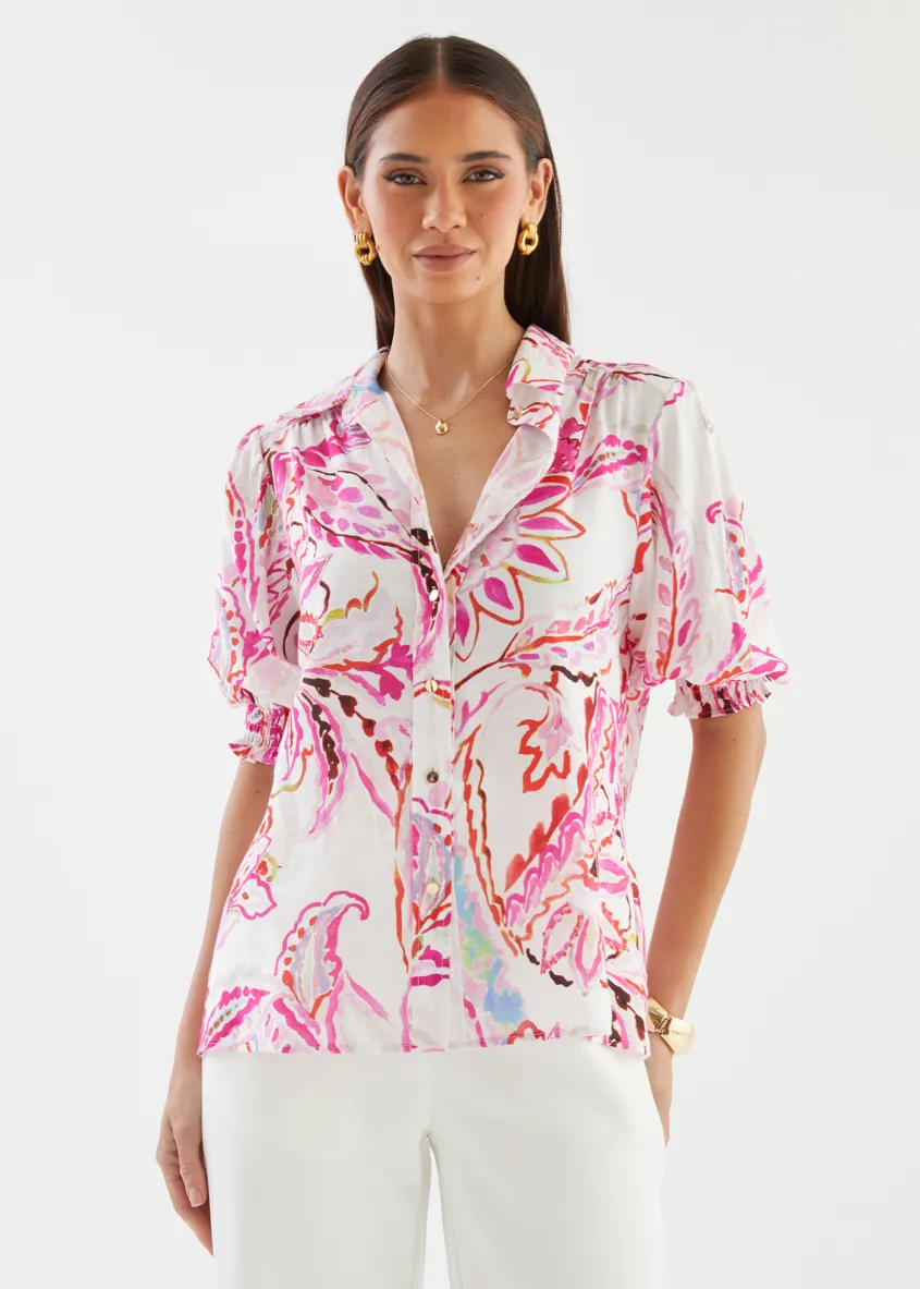 Dalton Blouse - Botanical Pink sold by Gingham & Heels product image thumbnail 2