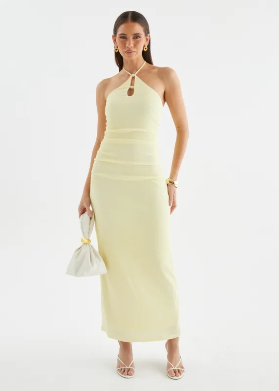 Lara Halter Maxi Dress - Butter sold by Gingham & Heels
