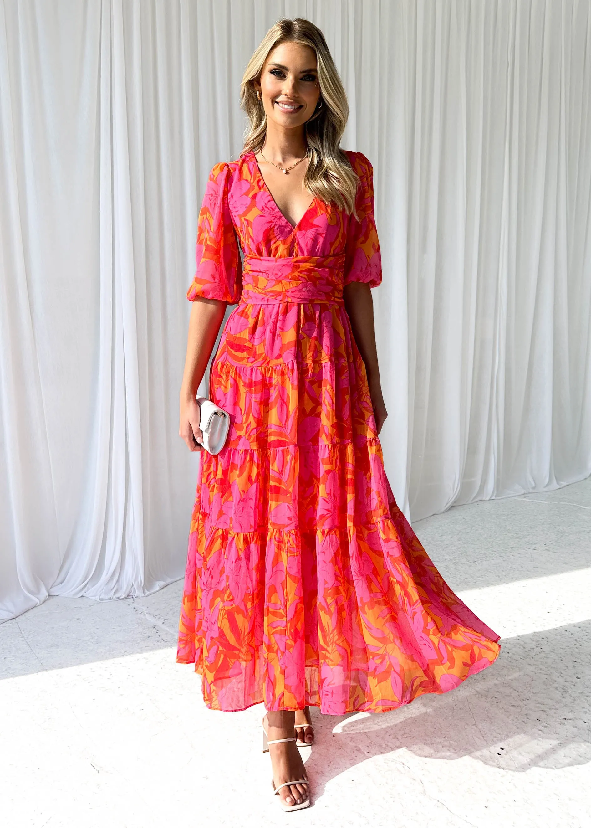 Catana Maxi Dress - Tangerine Floral sold by Gingham & Heels product image thumbnail 5