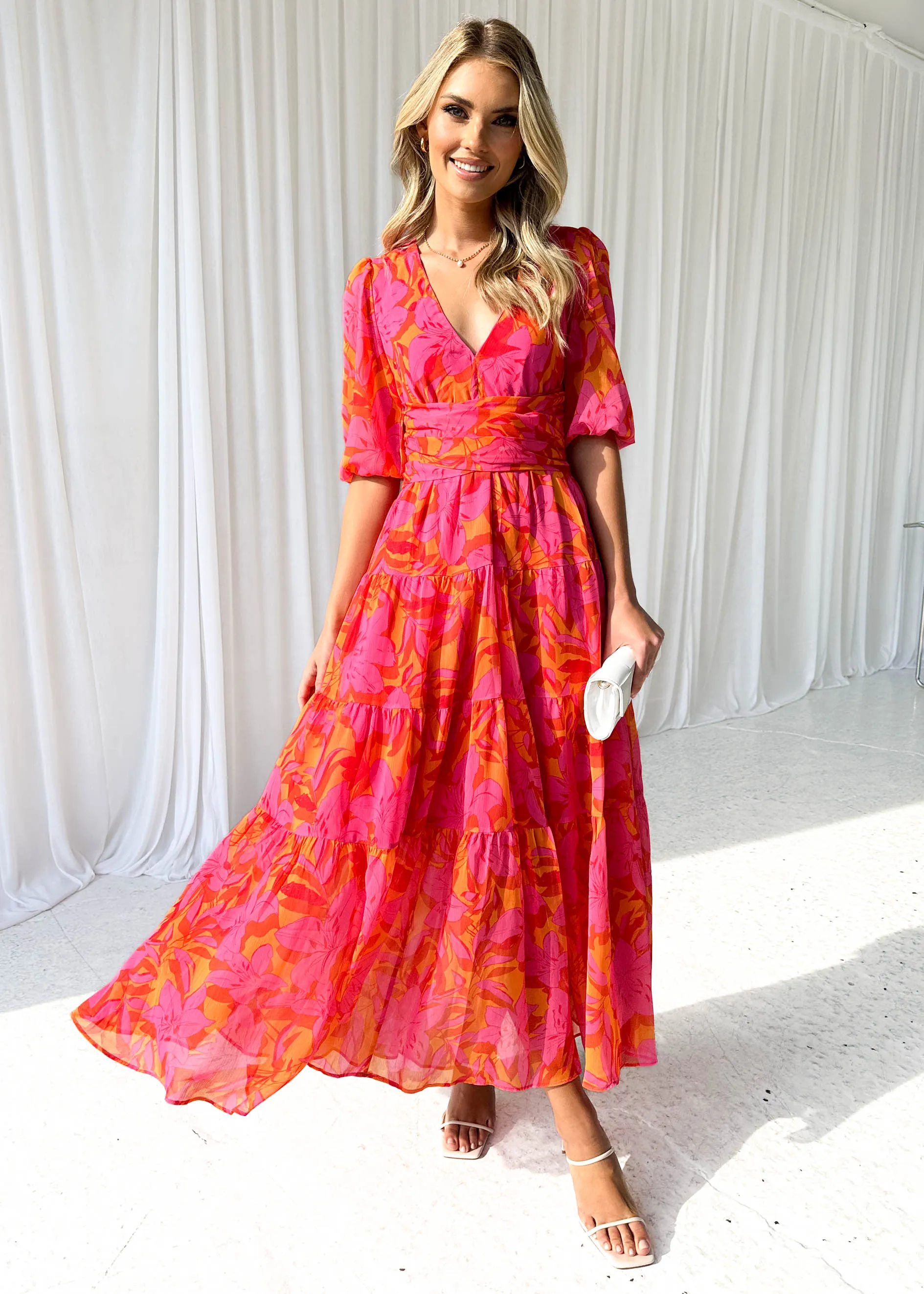 Catana Maxi Dress - Tangerine Floral sold by Gingham & Heels product image thumbnail 2