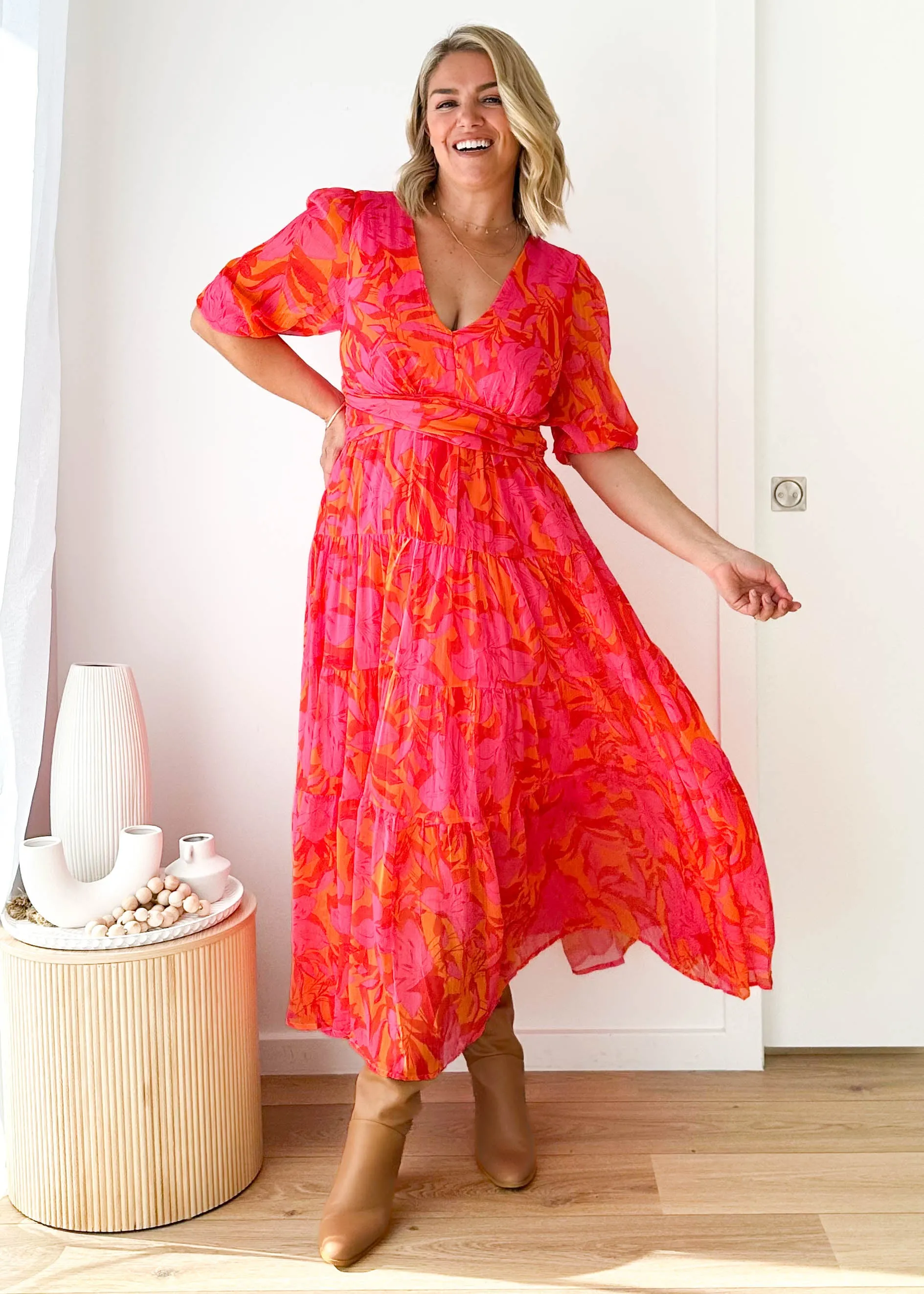 Catana Maxi Dress - Tangerine Floral sold by Gingham & Heels product image thumbnail 4