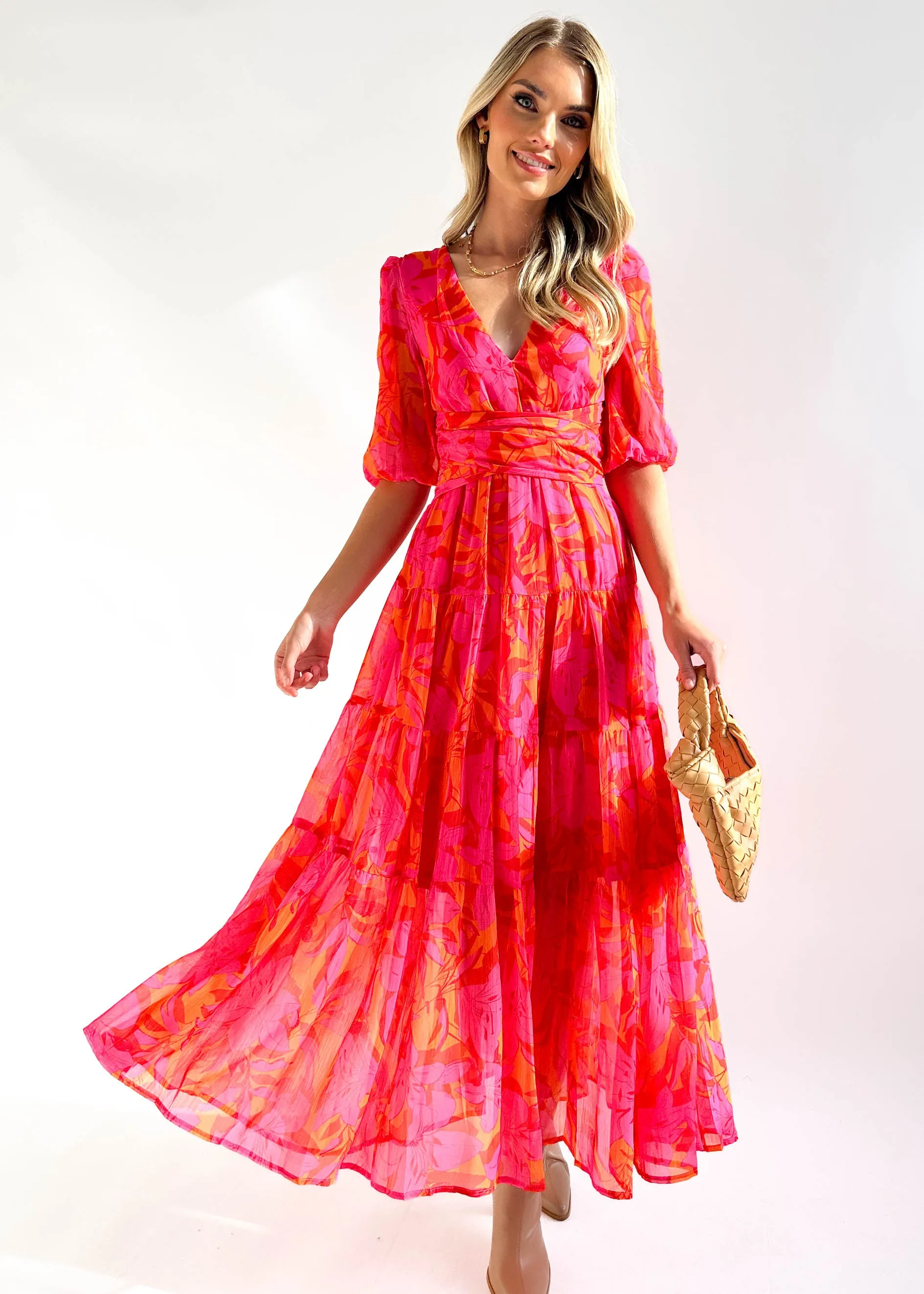 Catana Maxi Dress - Tangerine Floral sold by Gingham & Heels product image thumbnail 3