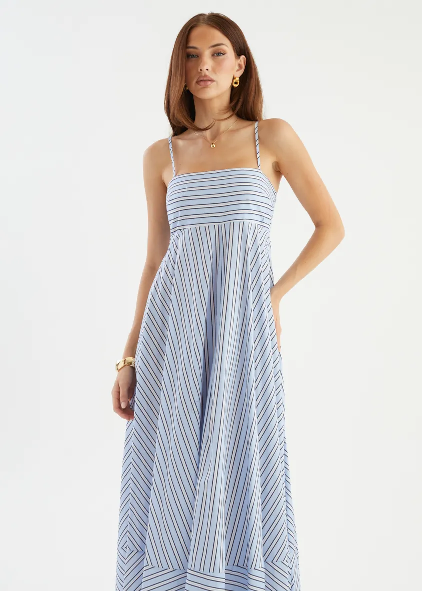 Elide Maxi Dress - Blue Stripe sold by Gingham & Heels product image thumbnail 3