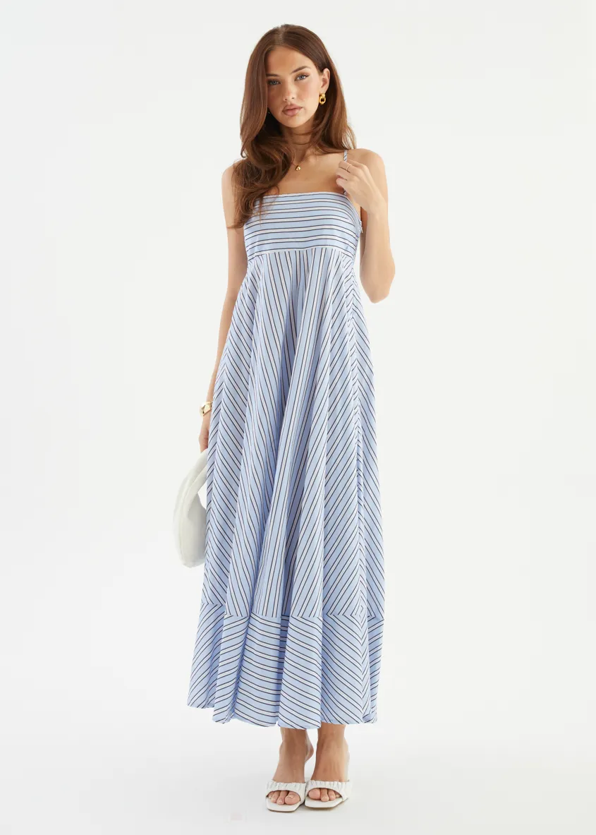 Elide Maxi Dress - Blue Stripe sold by Gingham & Heels product image thumbnail 5