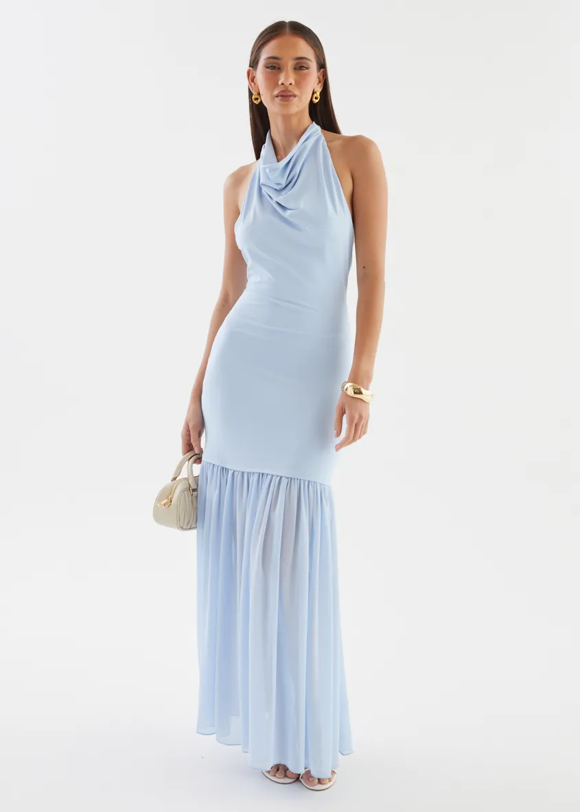 Jazel Halter Maxi Dress - Blue sold by Gingham & Heels