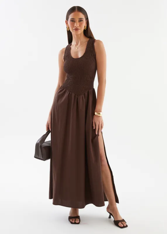 Marilee Maxi Dress - Espresso sold by Gingham & Heels