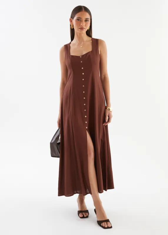 Valeria Maxi Dress - Chocolate sold by Gingham & Heels