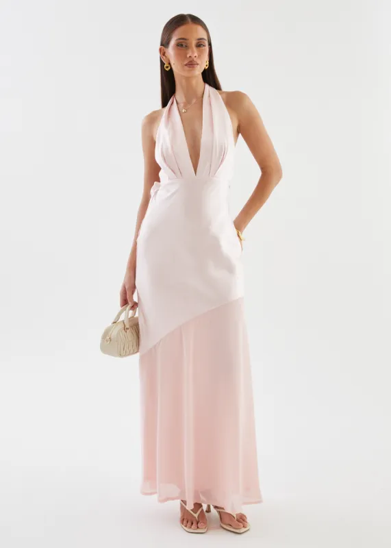 Giovana Halter Maxi Dress - Blush sold by Gingham & Heels