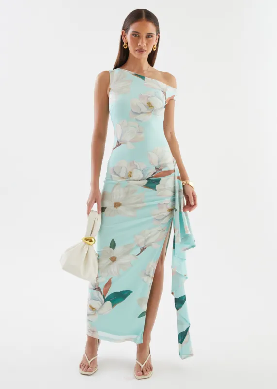 Luis Drop Shoulder Maxi Dress - Mint Floral sold by Gingham & Heels