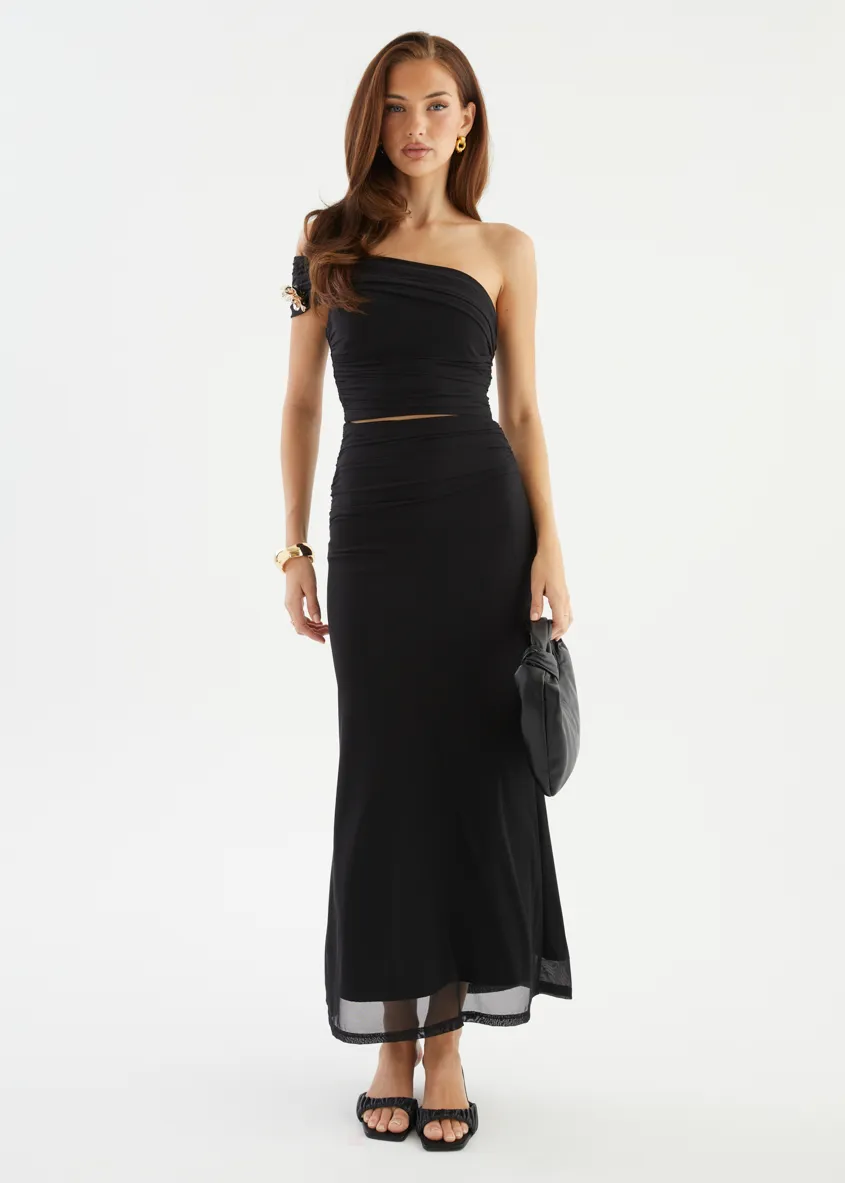 Santanna Mesh Maxi Skirt - Black sold by Gingham & Heels product image thumbnail 3