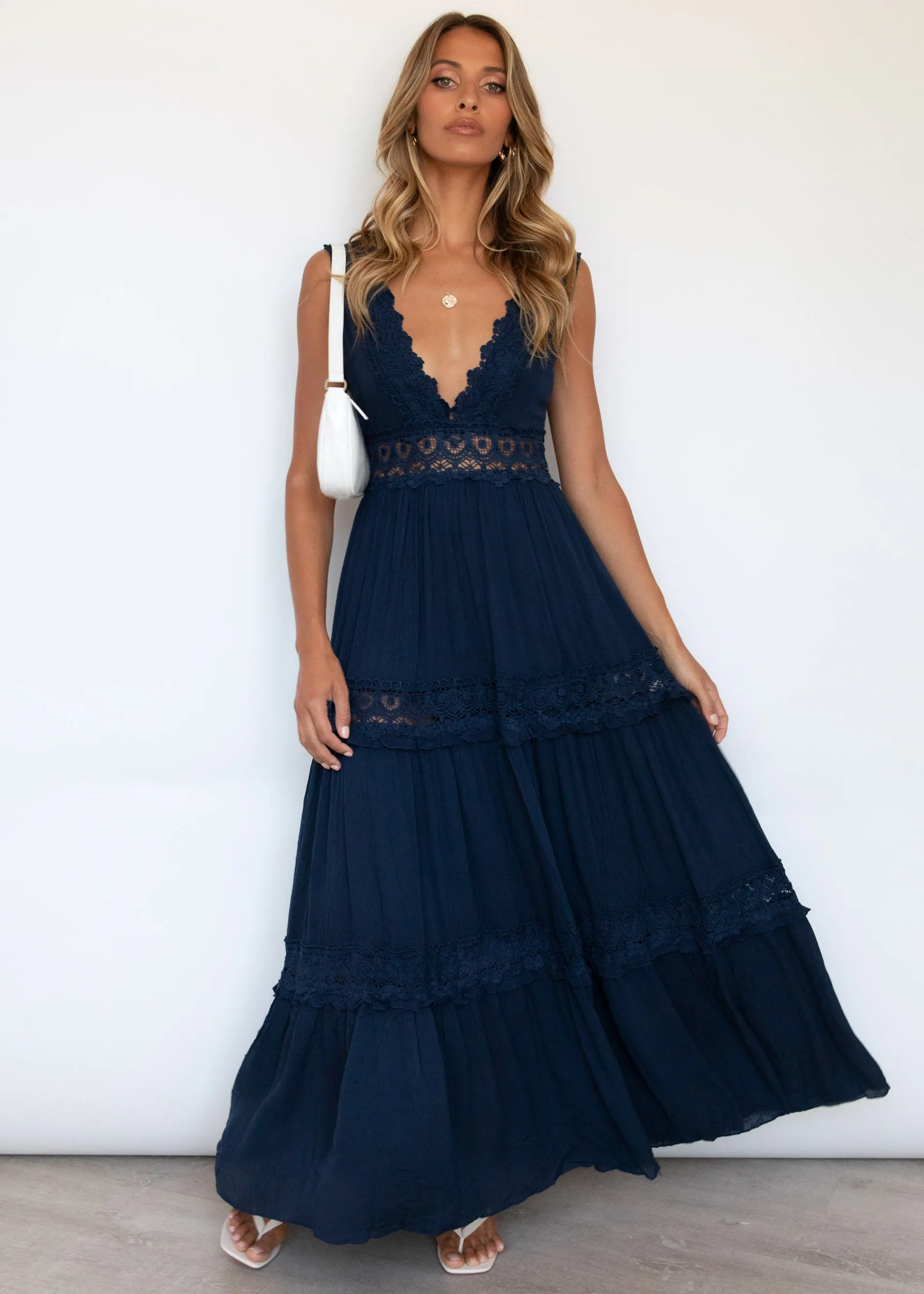 Zion Maxi Dress - Navy sold by Gingham & Heels product image thumbnail 4