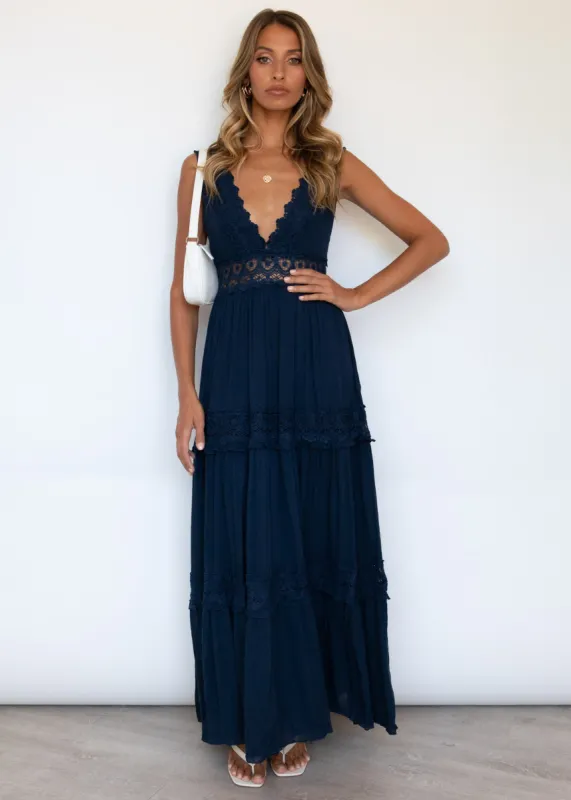 Zion Maxi Dress - Navy sold by Gingham & Heels