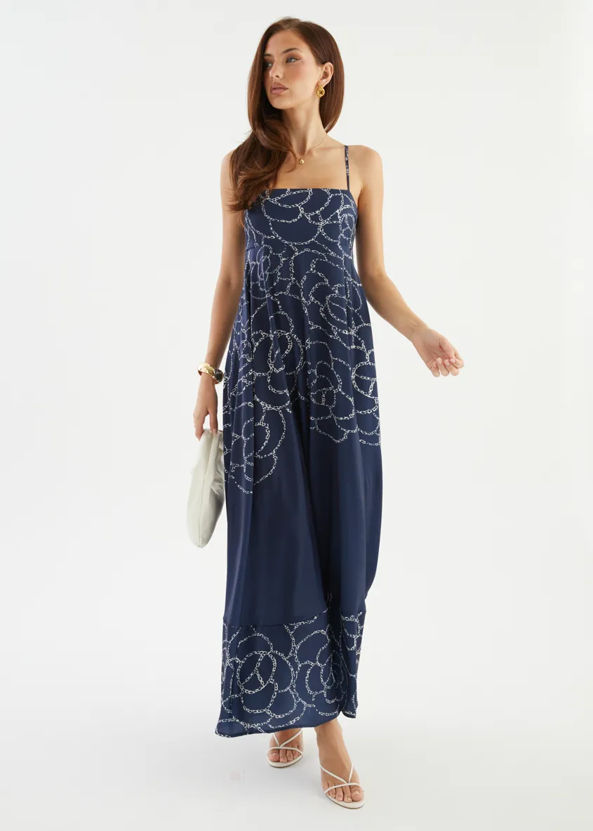 Elide Maxi Dress - Navy Abstract sold by Gingham & Heels product image thumbnail 2