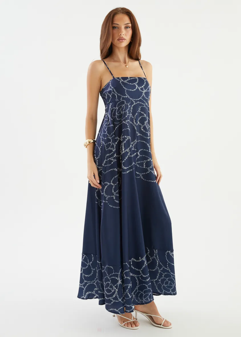 Elide Maxi Dress - Navy Abstract sold by Gingham & Heels product image thumbnail 5