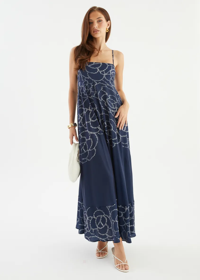 Elide Maxi Dress - Navy Abstract sold by Gingham & Heels product image thumbnail 4