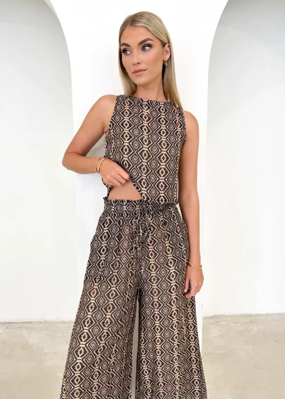 Amlore Top - Black Aztec sold by Gingham & Heels