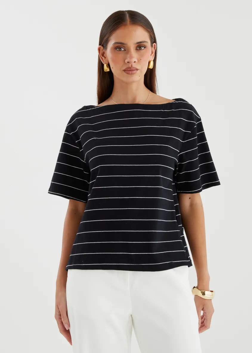 Milos Top - Black Stripe sold by Gingham & Heels product image thumbnail 2