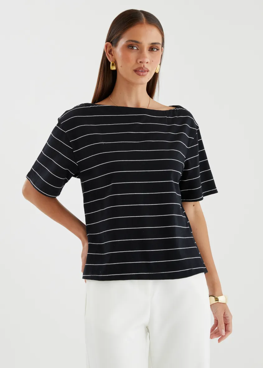 Milos Top - Black Stripe sold by Gingham & Heels product image thumbnail 4