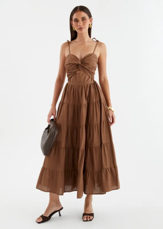 Tallia Midi Dress - Chocolate sold by Gingham & Heels