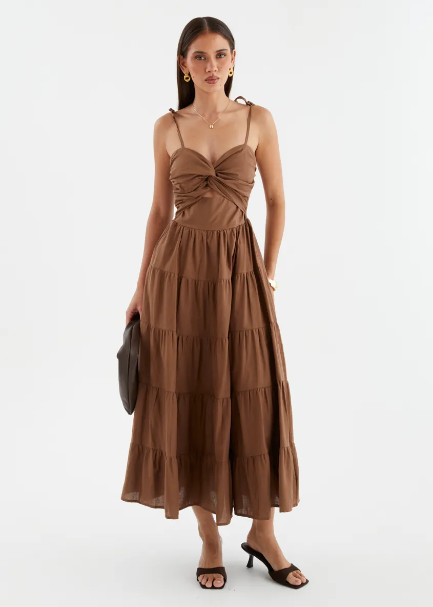 Tallia Midi Dress - Chocolate sold by Gingham & Heels product image thumbnail 5