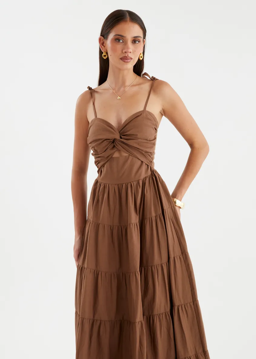 Tallia Midi Dress - Chocolate sold by Gingham & Heels product image thumbnail 4