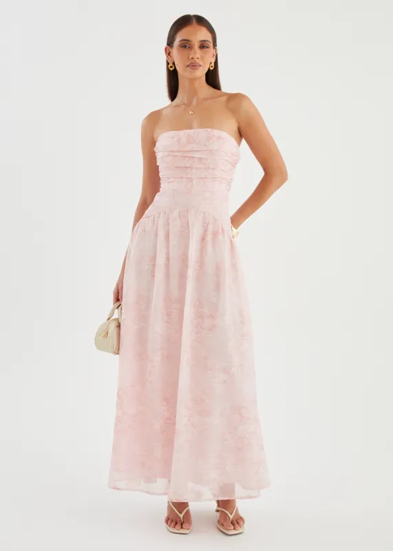 Anneli Strapless Maxi Dress - Blush sold by Gingham & Heels