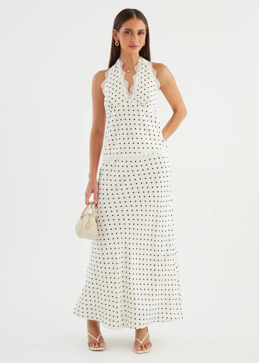 Berlina Maxi Skirt - White Polka Dot sold by Gingham & Heels product image thumbnail 4