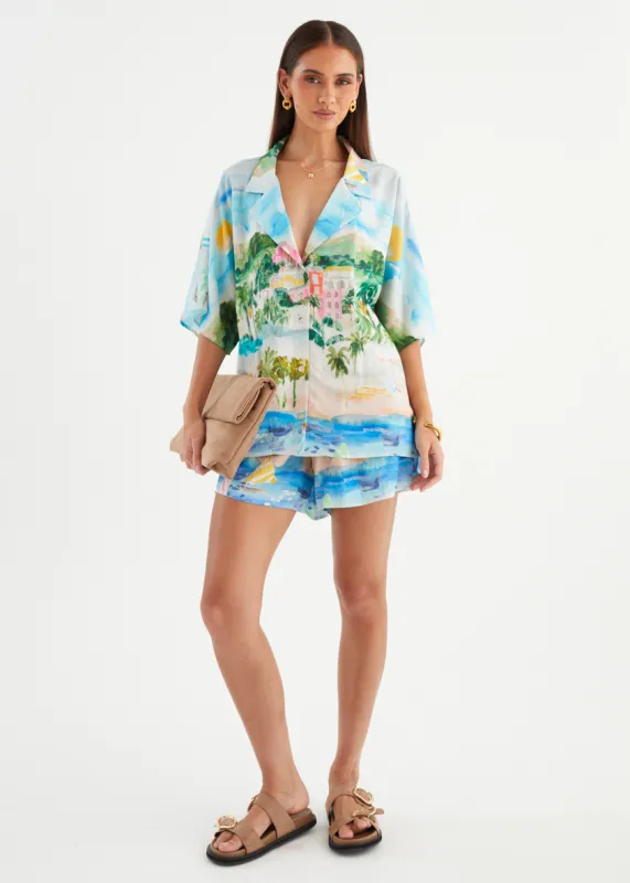 Anson Shirt - Tropical Coast sold by Gingham & Heels