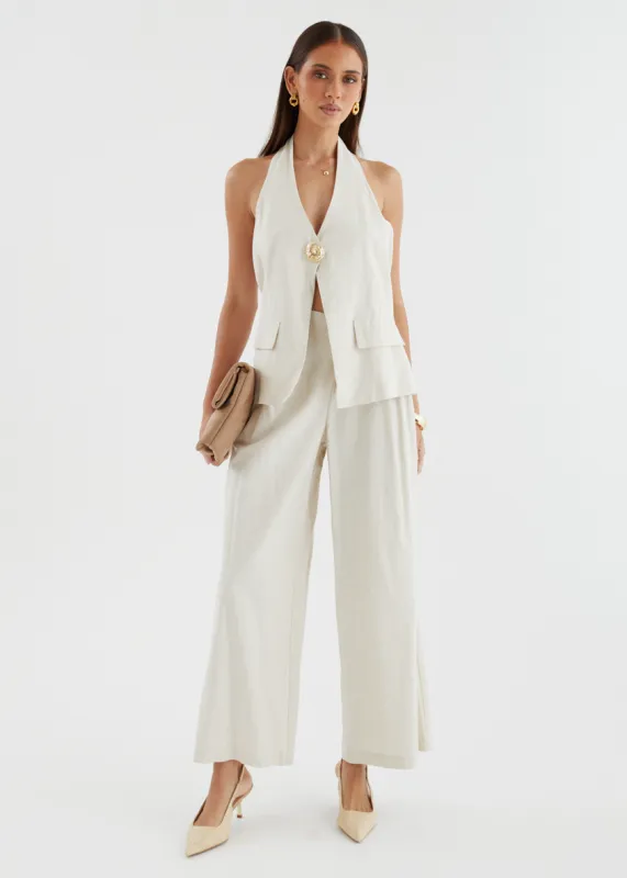 Corben Vest Top - Oatmeal sold by Gingham & Heels