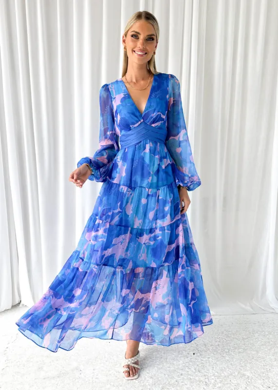 Gemser Maxi Dress - Blue Rush sold by Gingham & Heels