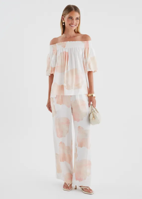 Palomah Pants - Peach Shell sold by Gingham & Heels