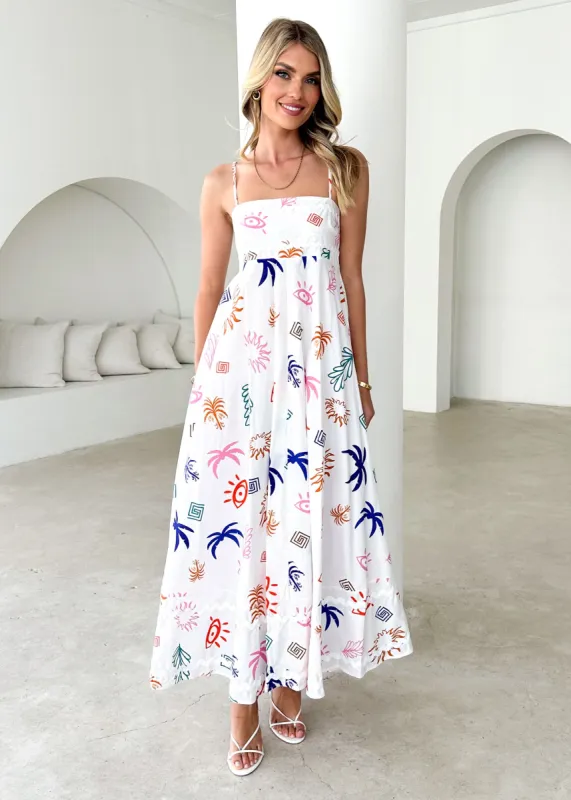 Corleigh Maxi Dress - Multi Abstract sold by Gingham & Heels