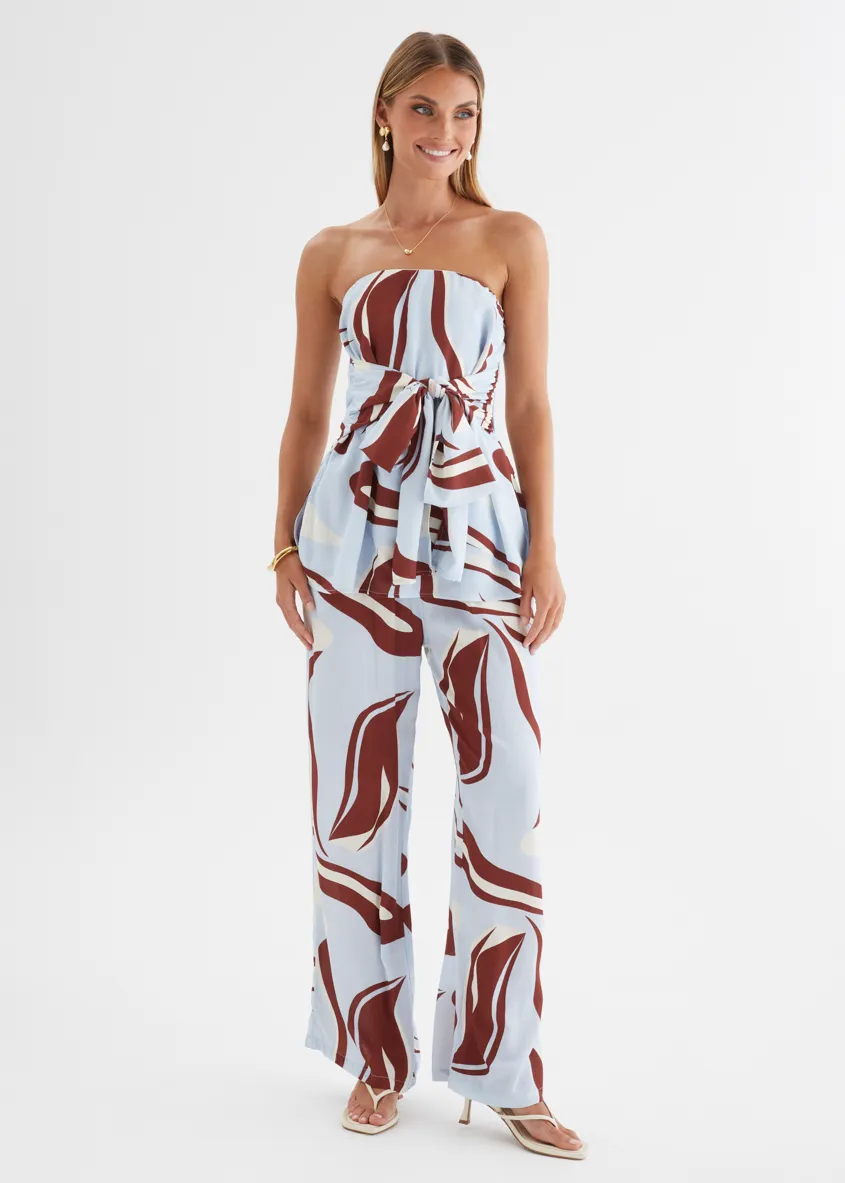 Calia Pants - Blue Abstract sold by Gingham & Heels product image thumbnail 2