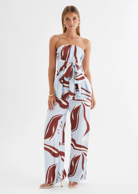 Calia Pants - Blue Abstract sold by Gingham & Heels