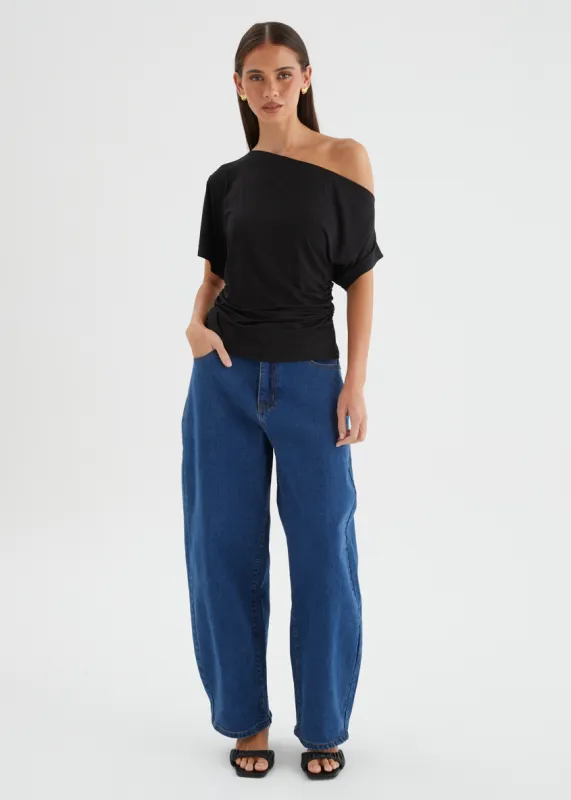 Anwar Barrel Jeans - Indigo sold by Gingham & Heels