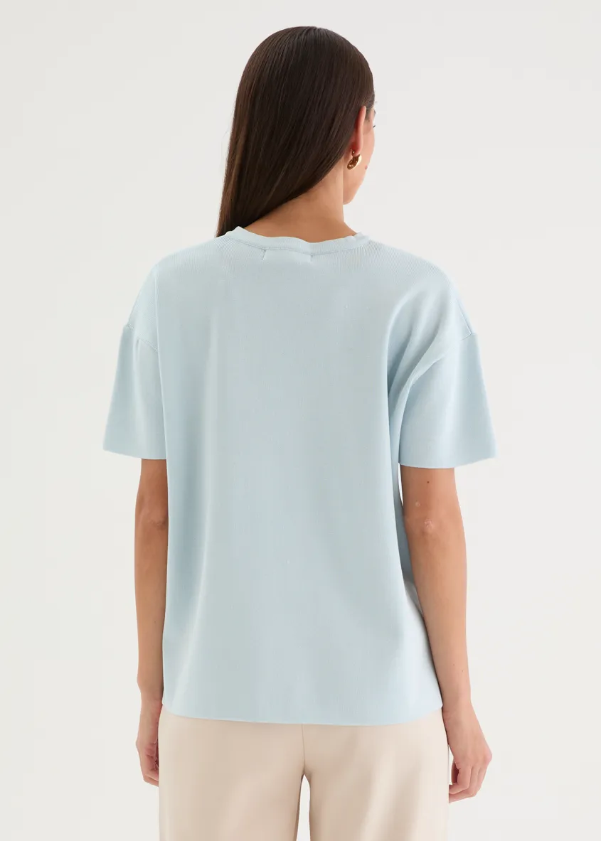Milanna Knit Top - Blue sold by Gingham & Heels product image thumbnail 5