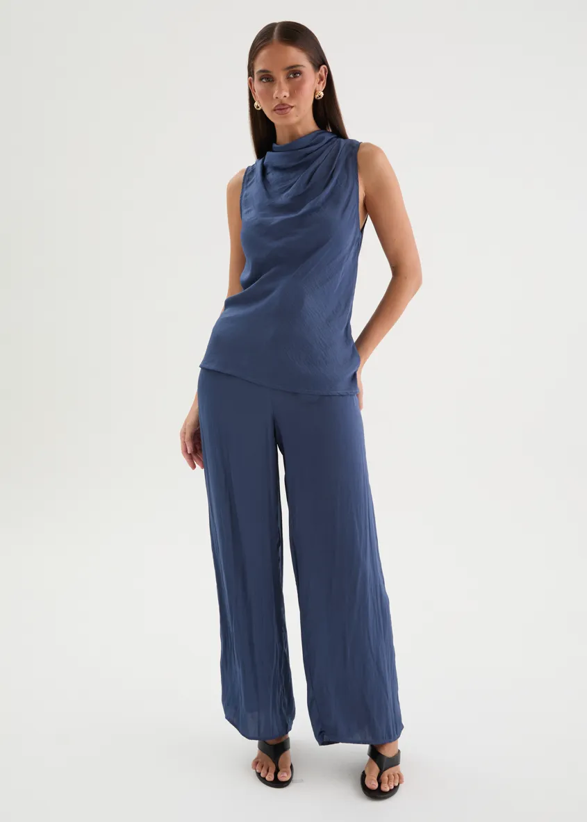 Tiah Pants - Navy sold by Gingham & Heels product image thumbnail 2
