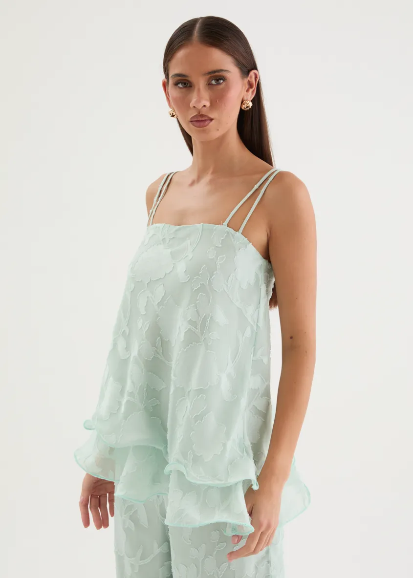 Francene Jacquard Cami - Pale Mint sold by Gingham & Heels product image thumbnail 3