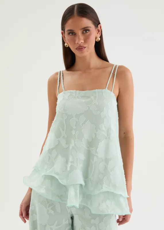 Francene Jacquard Cami - Pale Mint made by Gingham & Heels