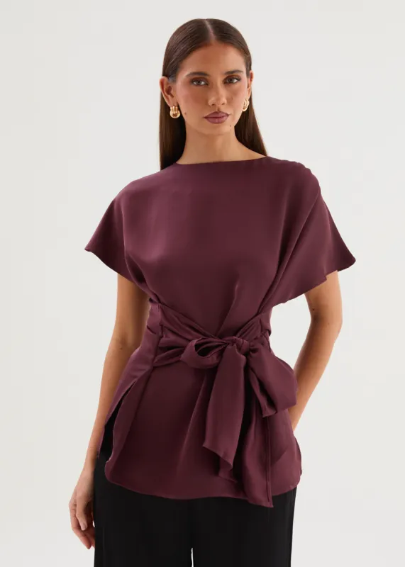 Wiluna Tie Top - Wine made by Gingham & Heels