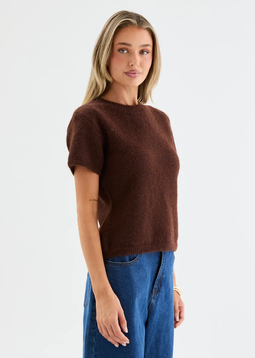 Brenton Knit Top - Chocolate sold by Gingham & Heels product image thumbnail 4