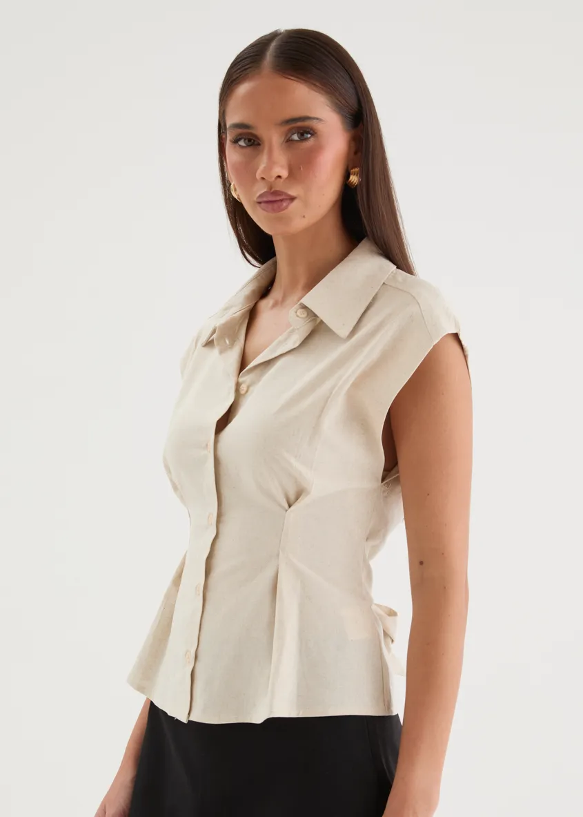 Francisco Top - Oatmeal sold by Gingham & Heels product image thumbnail 5
