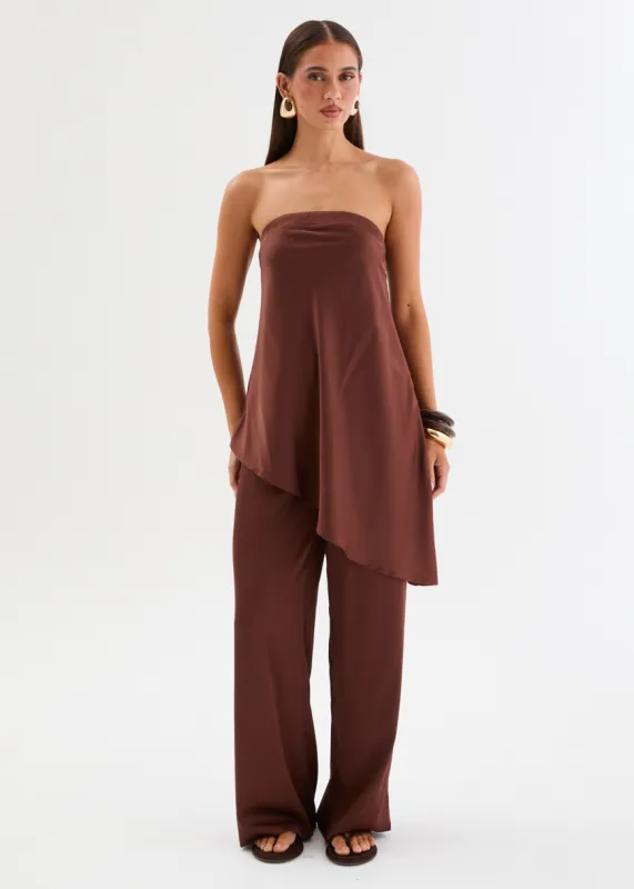Tallula Strapless Top - Chocolate made by Gingham & Heels