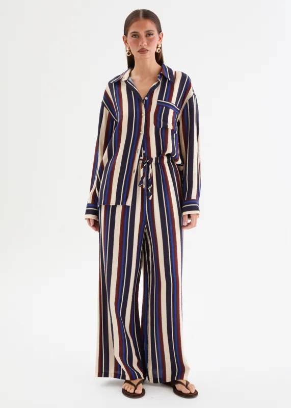 Morrison Pants - Midnight Stripe made by Gingham & Heels