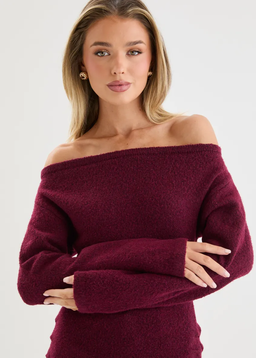 Lucinda Sweater - Burgundy sold by Gingham & Heels product image thumbnail 5